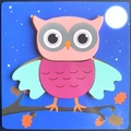 Cartoon owl wooden puzzle for kids early learning in pink and teal finish - New Jm 3d Owl