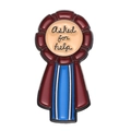 Creative rosette medal brooch with 'Asked for help' text in red and blue alloy - Asked For Help Red Style (xz8873)