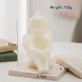 Artistic cherub angel scented candle in creamy white for elegant home decor and gifts - Curly Sitting Angel(62) / Cream White