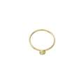 Close-up of minimalist gold ring with round green birthstone in bezel setting - US Size 7 / Gold-Olive Green (Aug)