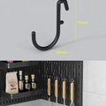 Black matte J-hook for pegboard storage system with safety ball tip, 70mm x 45mm size - Multifunctional J-Hooks B 3Pcs - Black