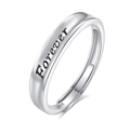 Verstellbarer S925 Sterlingsilber Ring mit Forever Gravur und poliertem Finish - Einstellbar Offen / Herren (Forever)