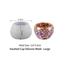 Translucent faceted cup silicone mold with purple gold foil resin sample, 5.0cm diameter - Faceted Cup-Large