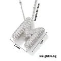 Collier délicat avec pendentif lettre M en argent serti de zircons et chaîne fine - Lettre M