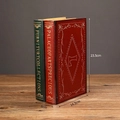 European vintage medium faux book storage boxes in red and green with gold gilding - Style E Medium