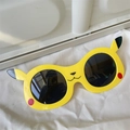 Cute yellow Pikachu cartoon sunglasses for kids with iconic ears and red cheeks - Yellow Cartoon Animal Style