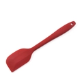 Single-piece red silicone brush for baking and BBQ with hanging hole on white background - Spatula / Red