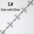 Dettaglio macro della catena a maglie a croce in acciaio inossidabile da 22 mm - 5# Forma a Croce (Larghezza 22mm)