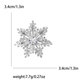 Détails de la broche flocon argentée avec dimensions de 3,4 cm et poids de 7,7 g - Argenté