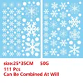 Adesivi per finestre con fiocchi di neve blu e bianchi, set da 111 pezzi natalizi - 25*35CM (111 Parti) / Bianco