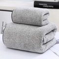 Set asciugamani grigi in pile di corallo e carbone di bambù ad alto assorbimento - Asciugamano (35*75cm) / Gipsofila Grigio