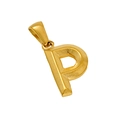 Ciondolo minimalista lettera P in acciaio al titanio placcato oro 18k lucido - Lettera P (P-Pendente)