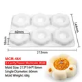White 6-cavity flower silicone mold for baking mousse cakes and handmade soaps - 6-Cavity Flower Mooncake Mold MCM-464