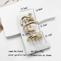 Minimalist punk style alloy hair clips in gold and silver finish with dimensions - 3-Piece Set No. 1 (MY030-1)
