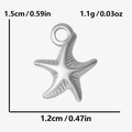 Détail du pendentif étoile de mer argenté avec dimensions de 1,5 cm de hauteur - Argenté