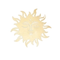 Golden celestial sun wall decor with serene face, elegant wooden moon sun art hanging ornament - D-Golden Sun