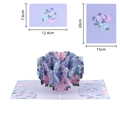 3D pop-up hydrangea card set with purple gradient floral layers and small note card - Many Purple Hydrangeas