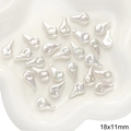Weiße irisierende Barockperlen in Tropfenform für DIY-Schmuck, Größe 18x11 mm - Stil 84 Unregelmäßig 2 18x11mm Weiß 2 Stk./Packung