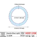 Blau-violetter Spiral-Haargummi in Telefonkabel-Optik mit 5,5 cm Außendurchmesser - Groß Blau Glanz