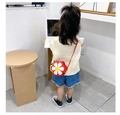 Mini sac bandoulière en forme de fleur marguerite pour filles en rouge et blanc - Rouge