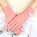 Gants thermiques hiver pour femme rose corail avec fonction tactile et étiquette mode - Ligne Triple Femme - Poil de Lapin Rose