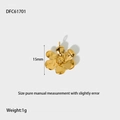 Pendente a fiore da 15 mm placcato oro PVD con trama martellata per gioielli fai da te - DFC61701-Ciondolo a Fiore Dorato