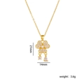 Collier fleur dorée avec perles et zircons, dimensions de 21 mm par 14 mm - Fleur à Trois Pétales avec Pendentif / Or