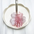 Pink transparent cherry blossom hair claw clip in a glossy finish for elegant styling - Pink (Transparent Lucky Flower)