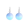 Retro disco ball drop earrings with blue and white gradient holographic finish - Solid White Disco Ball Earrings
