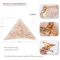 Pince à cheveux triangle motif marbre rose en acrylique avec longueur de 8,8 cm - Violet Crème