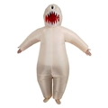 Adult inflatable monster costume in light beige with giant red mouth and single eye design - One-eyed Doll / One Size