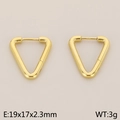 Minimalist gold triangle stainless steel hoop earrings in a geometric 19mm design - Triangle Style (KE113998-KFC)