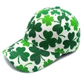 Weiße Baseballkappe mit grünem Kleeblatt-Muster für St. Patrick's Day Partyzubehör - M (56-58cm) / Weiß mit Grünem Kleeblatt (3#)