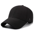 Cappellino da baseball minimalista in cotone nero con logo laterale in metallo argento - Regolabile / Nero