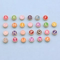Set of 26 colorful enamel alphabet pendants with gold-plated alloy base for DIY jewelry - Alphabet Set (DY147) / Set of 26 / Style 19 Mixed Colors