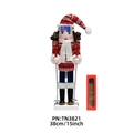 Casse-noisette skieur en bois de 38cm avec pull rouge, lunettes et boîte cadeau - TN3821 Fille de Ski