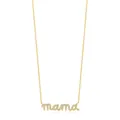 Elegant gold MAMA letter pendant necklace featuring micro-set sparkling white zircons - 925 Silver / Gold