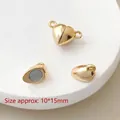Detalle de los cierres magnéticos de corazón 10*15mm para joyas chapadas en oro - 2# Cierre Magnético de Corazón 18k / 10x15mm / Dorado