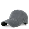 Deep grey baseball cap with washed cotton texture and reinforced curved brim - XL (60-65cm) / Dark Gray