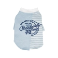 New York City dog vest in light blue and white stripes for small pets breathable cotton - S / Navy Blue and White Stripes