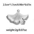 Poliertes Ginkgoblatt-Anhänger aus 304 Edelstahl mit hohlem Design in Silber - Kleines Ginkgoblatt / Silber
