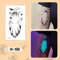 Luminous blue Halloween tattoo sticker Hi-196 with ghost, moon and bat patterns - Hi-196 Star Moon Ghost