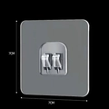 7cm grauer selbstklebender Doppelhaken mit quadratischer Rückseite und transparenten Krallen - 7*7cm Einzelkrallenhaken / Transparent