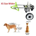Carrello per cani disabili XS Largo in alluminio con cinghie verdi e guida alle taglie - XS Allargato
