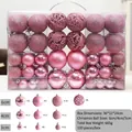 Roze kerstballenset van 100 stuks met matte, glitterende en glanzende afwerkingen - 100-delige set (3-6cm) / Roze