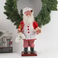 Standing 45cm Santa Claus chef figure with gingerbread house on a wooden base - Style 05 Chef Outfit With Gingerbread House 45cm