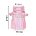 Vertical ribbed pink glass candle holder with flared rim and specific size measurements - Vertical Style / Pink
