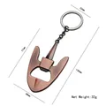 Guitar pick style bronze bottle opener keychain with brushed antique metal finish - Guitar Opener / Red Bronze
