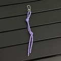 Detail of purple reflective woven cord lanyard with durable silver metal snap hook - Purple