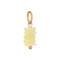 Macro shot of tiered pale yellow turquoise stones on a gold ice cream pendant accessory - ZP44827B14 / Lemon Jade